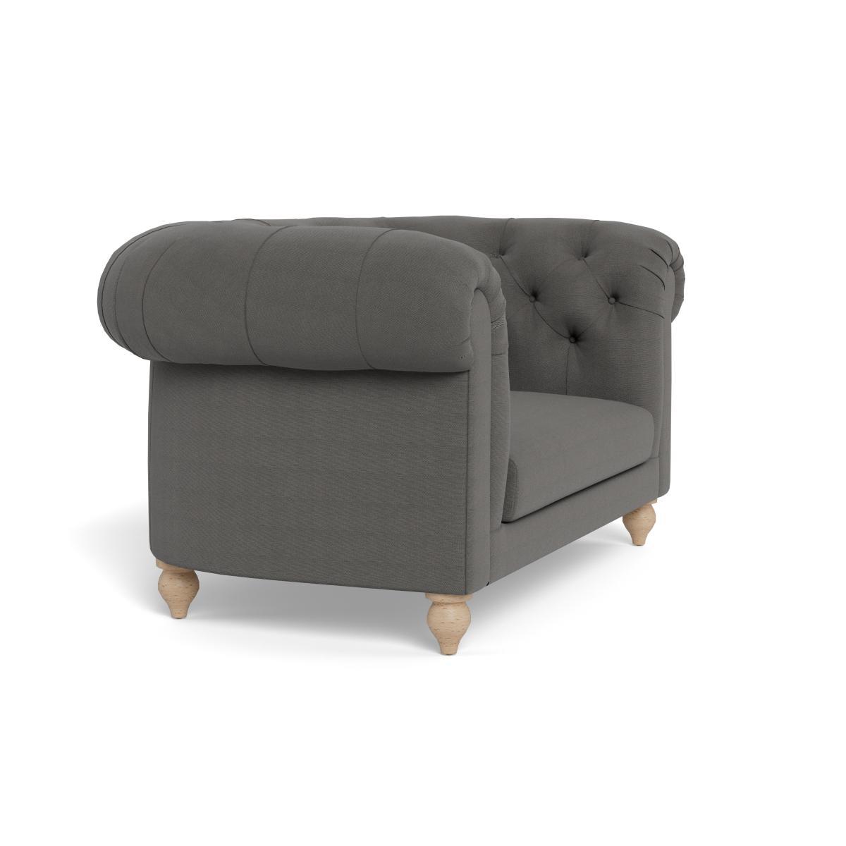 Heal's Fitzrovia Loveseat Capelo LinenCotton Ink Spot Natural Feet - Heal's UK Furniture – image 2
