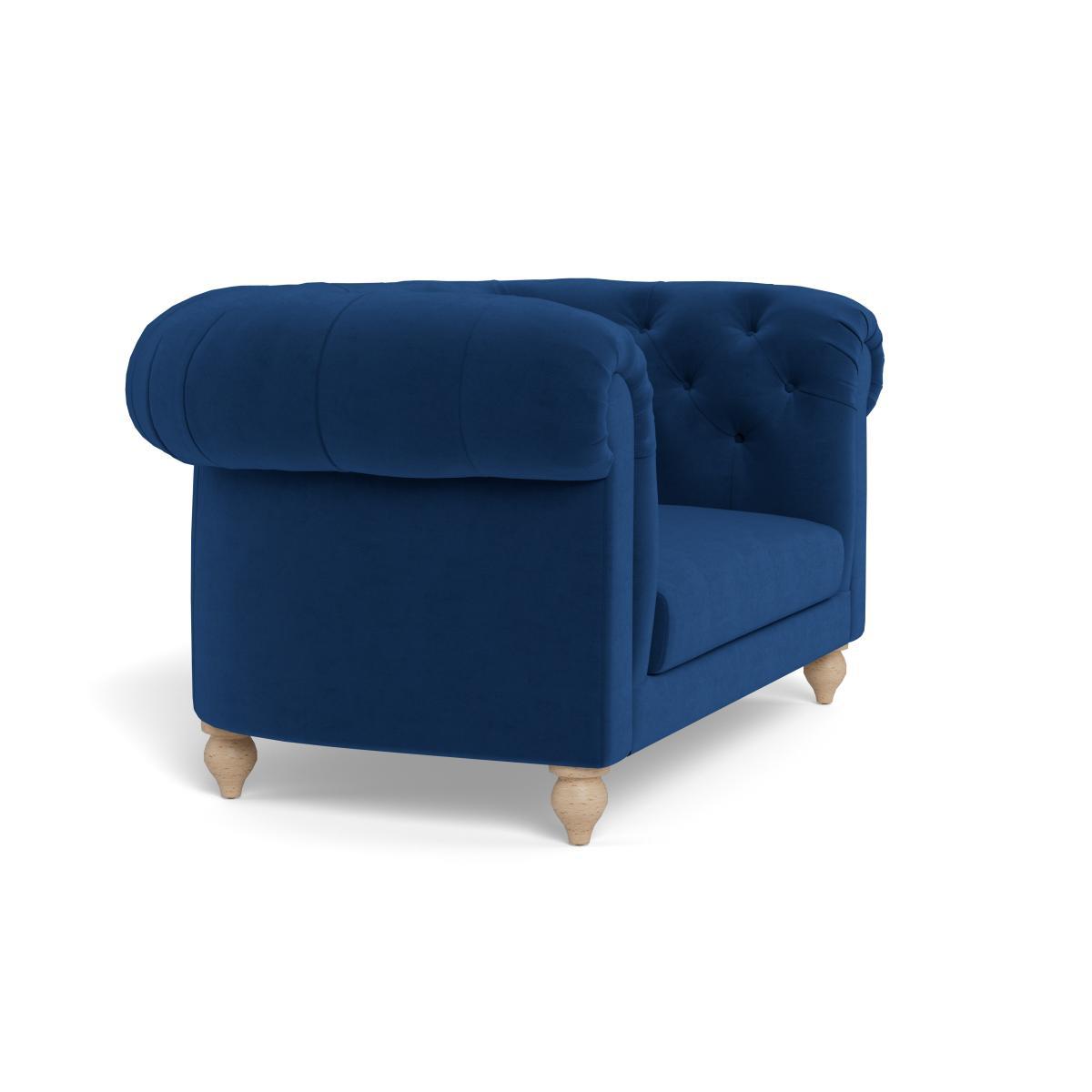Heal's Fitzrovia Loveseat Velvet Petrol Chestnut Stain Feet - Heal's UK Bedroom Furniture – image 2