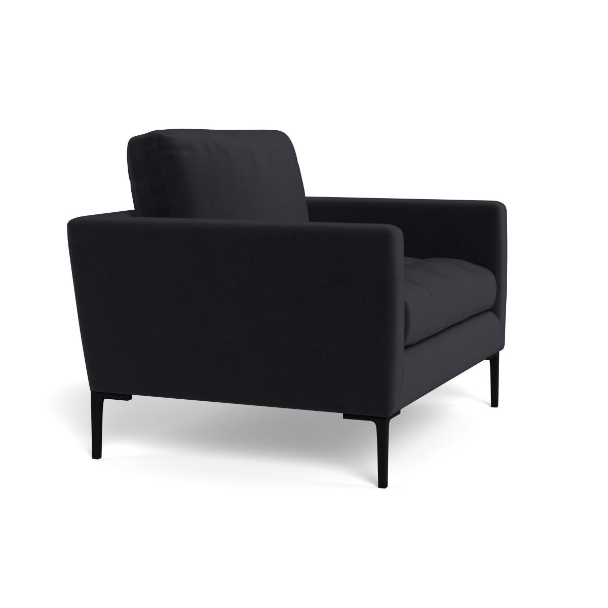 Heal's Eton Loveseat Velvet Black Black Feet - Heal's UK Furniture – image 2