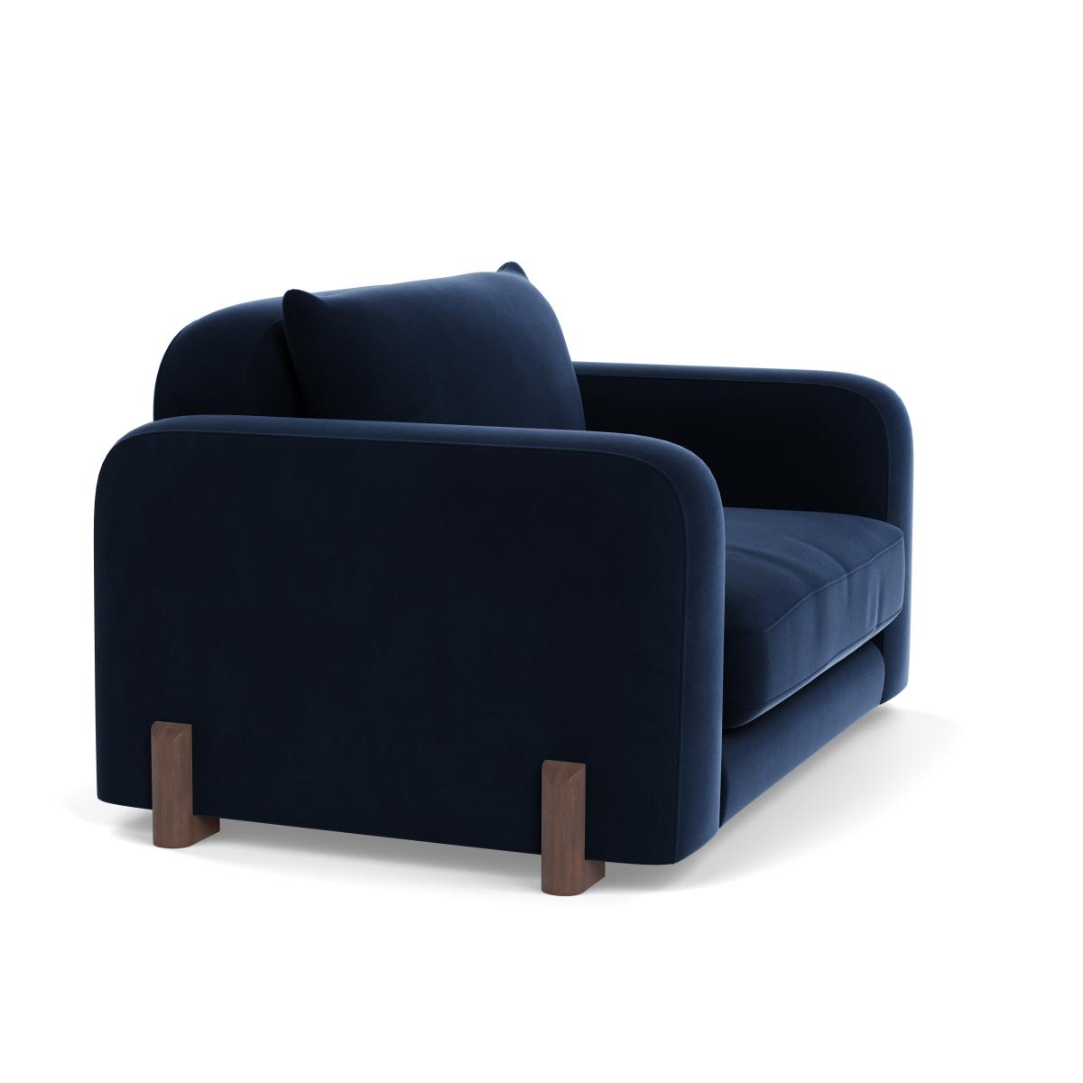 Heal's Nuvola Loveseat Smart Velvet Dusk Walnut Stained Feet – image 2