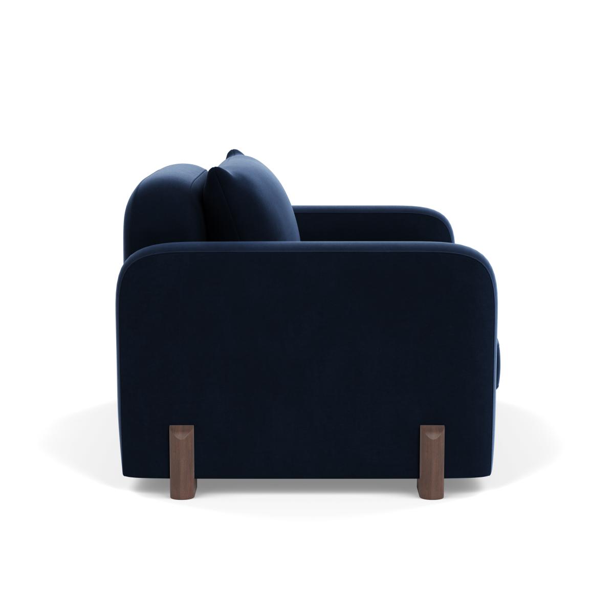 Heal's Nuvola Loveseat Smart Velvet Dusk Walnut Stained Feet – image 3