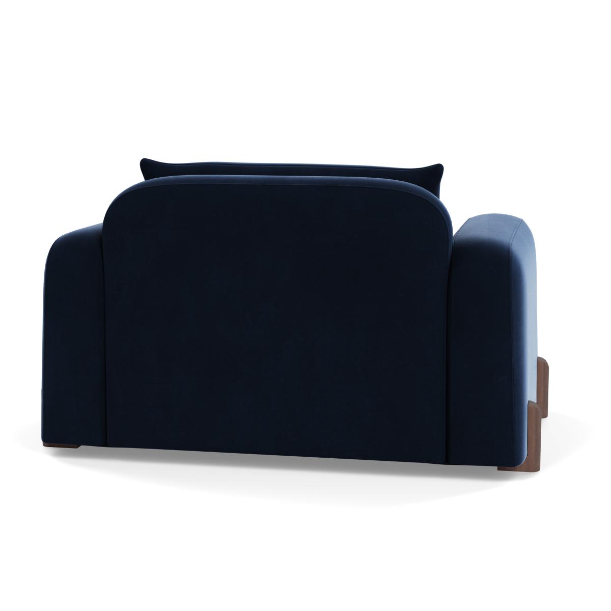 Heal's Nuvola Loveseat Smart Velvet Dusk Walnut Stained Feet – image 5