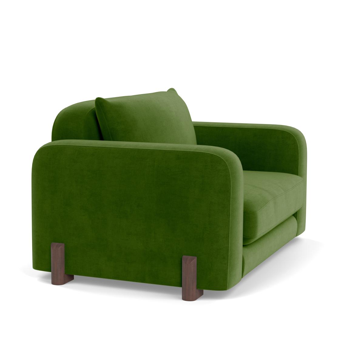 Heal's Nuvola Loveseat Smart Luxe Velvet Grass Walnut Stained Feet – image 2