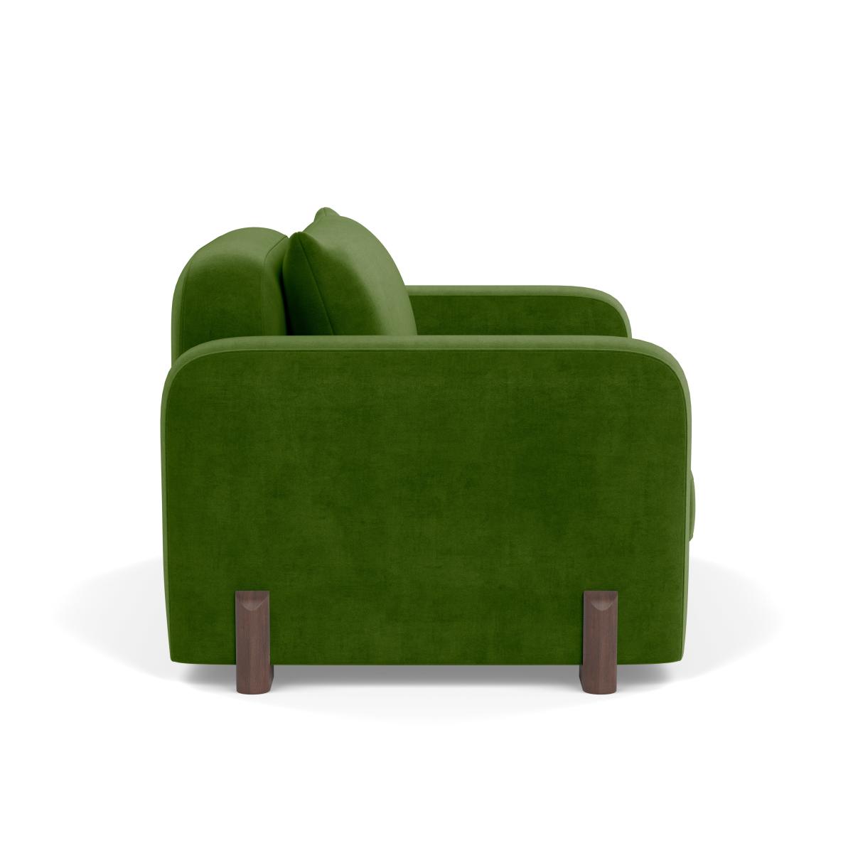 Heal's Nuvola Loveseat Smart Luxe Velvet Grass Walnut Stained Feet – image 3