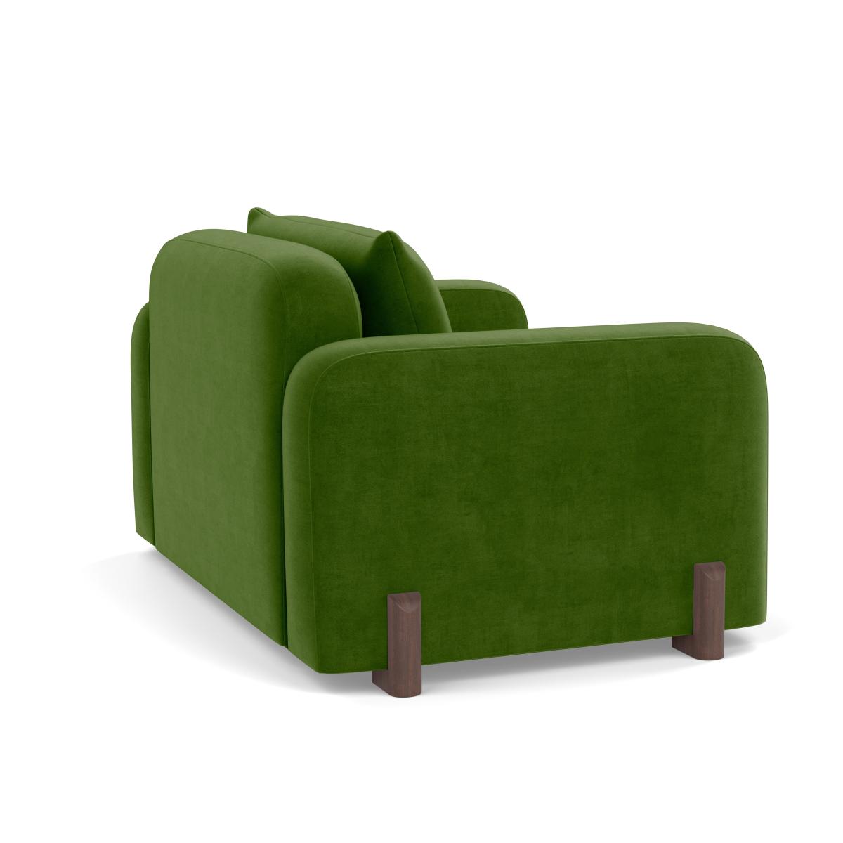 Heal's Nuvola Loveseat Smart Luxe Velvet Grass Walnut Stained Feet – image 4