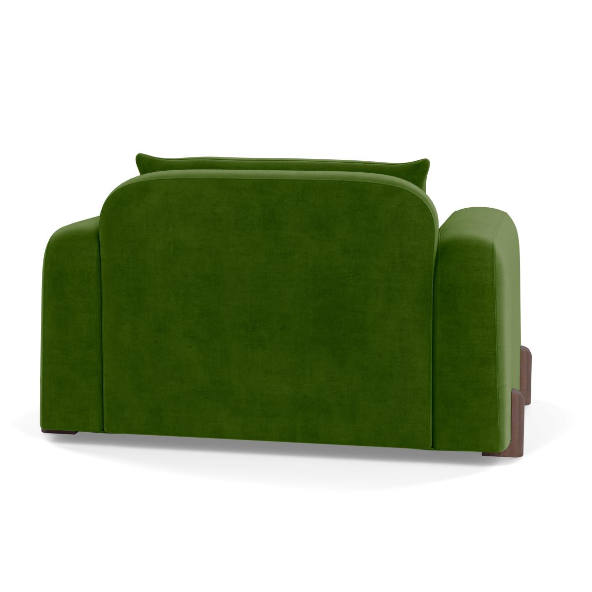 Heal's Nuvola Loveseat Smart Luxe Velvet Grass Walnut Stained Feet – image 5