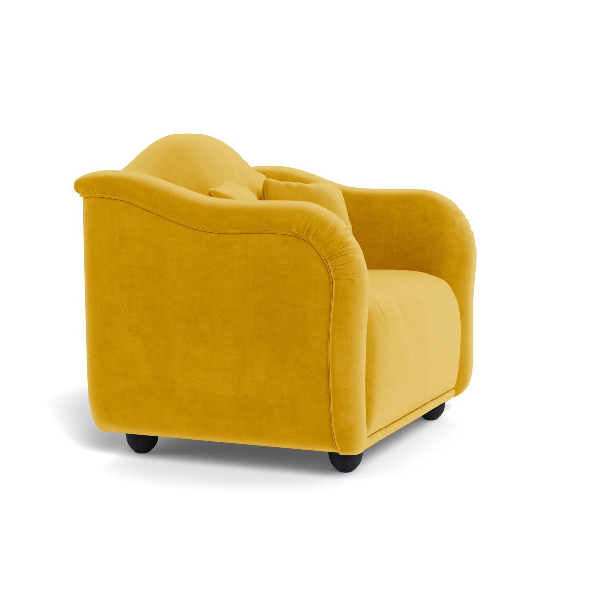 Heal's Tetbury Loveseat Smart Luxe Velvet Canary Natural Beech Feet – image 3