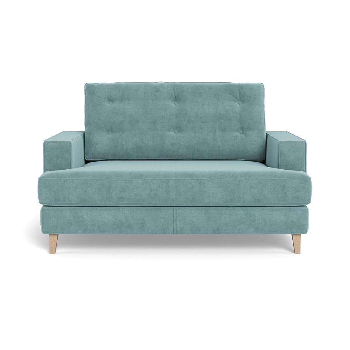 Heal's Mistral Loveseat Smart Luxe Velvet Mineral Blue Natural Feet – image 2