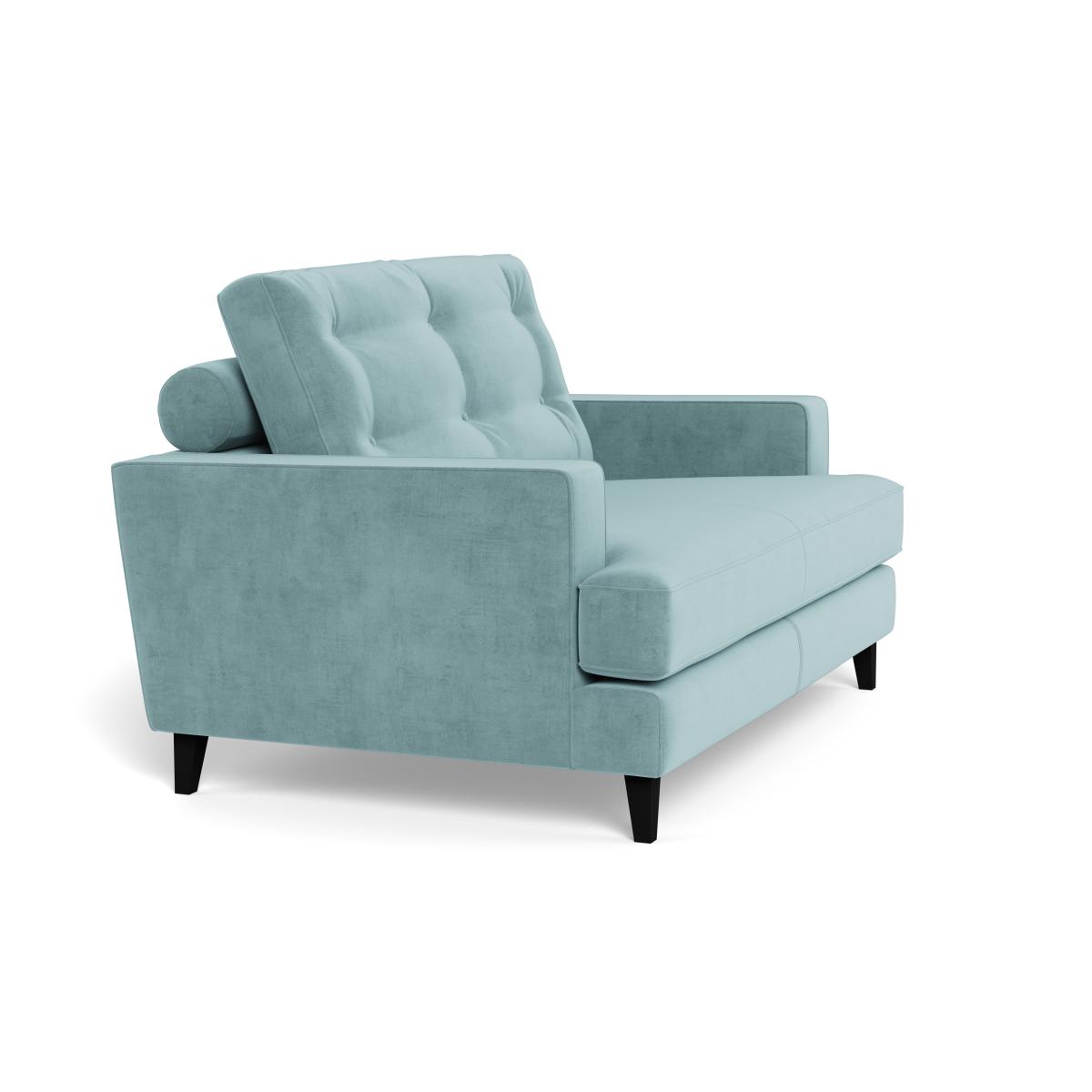 Heal's Mistral Loveseat Smart Luxe Velvet Mineral Blue Natural Feet – image 3