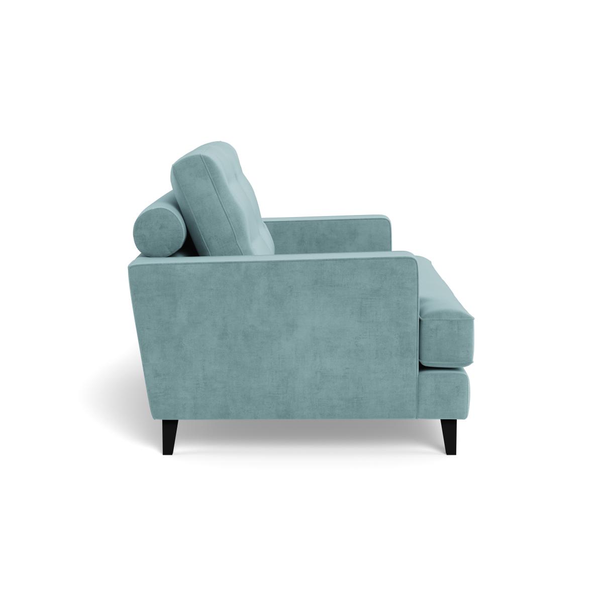Heal's Mistral Loveseat Smart Luxe Velvet Mineral Blue Natural Feet – image 4