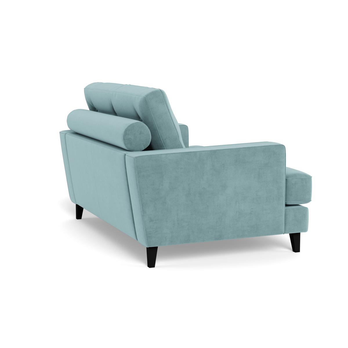 Heal's Mistral Loveseat Smart Luxe Velvet Mineral Blue Natural Feet – image 5
