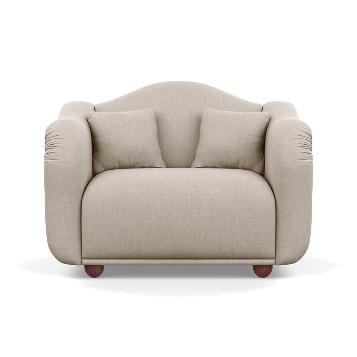Heal's Tetbury Loveseat Broad Weave Putty Walnut Stained Beech Feet – image 2