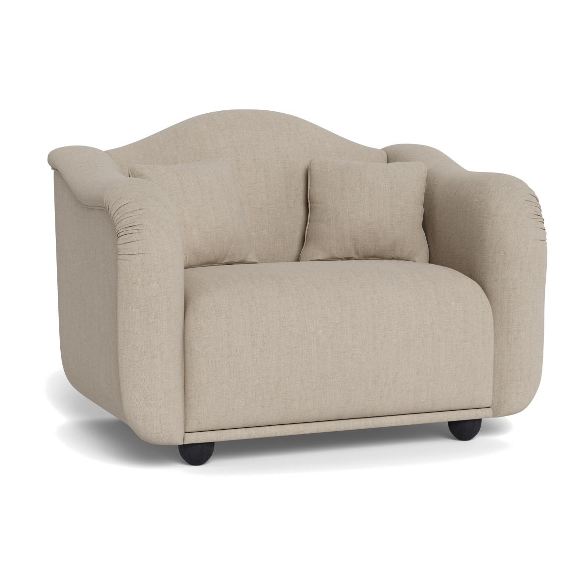 Heal's Tetbury Loveseat Broad Weave Putty Walnut Stained Beech Feet – image 1