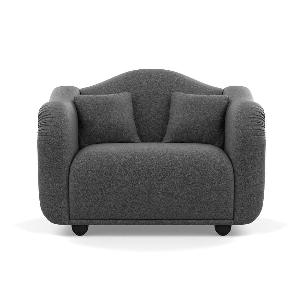 Heal's Tetbury Loveseat Melton Wool Granite Black Beech Feet – image 2