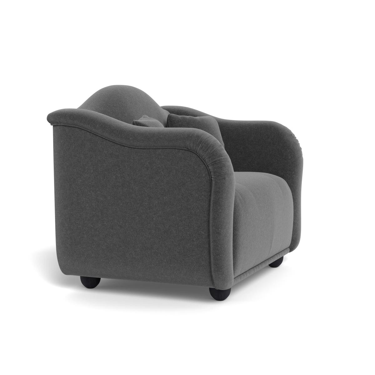Heal's Tetbury Loveseat Melton Wool Granite Black Beech Feet – image 3