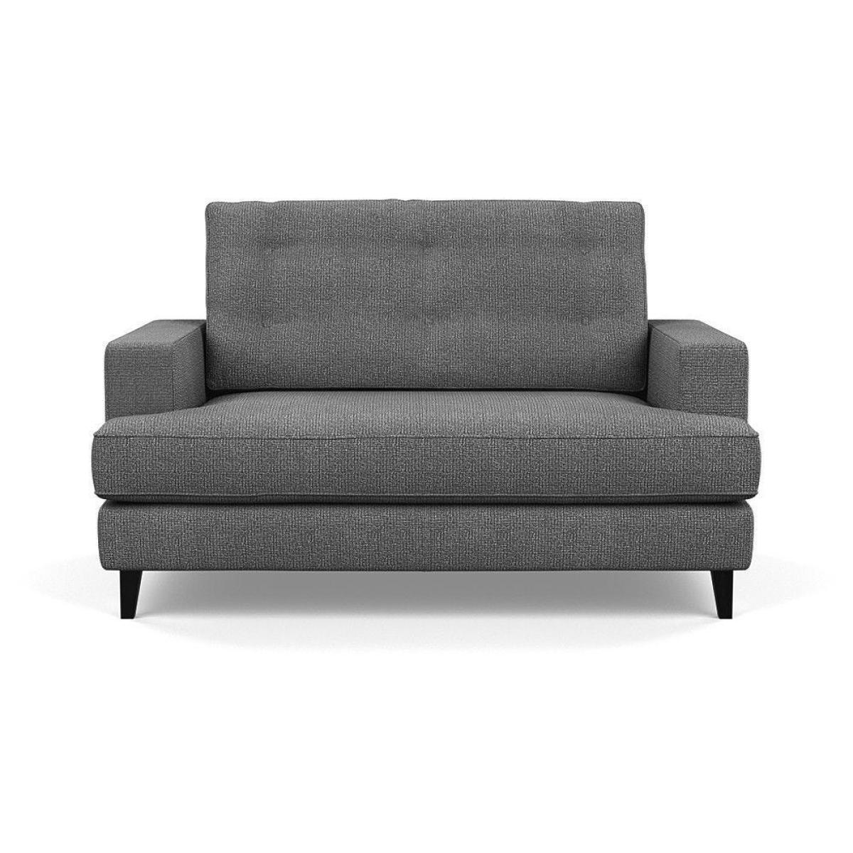 Heal's Mistral Loveseat Velvet Platinum Black Feet - Heal's UK Furniture – image 4