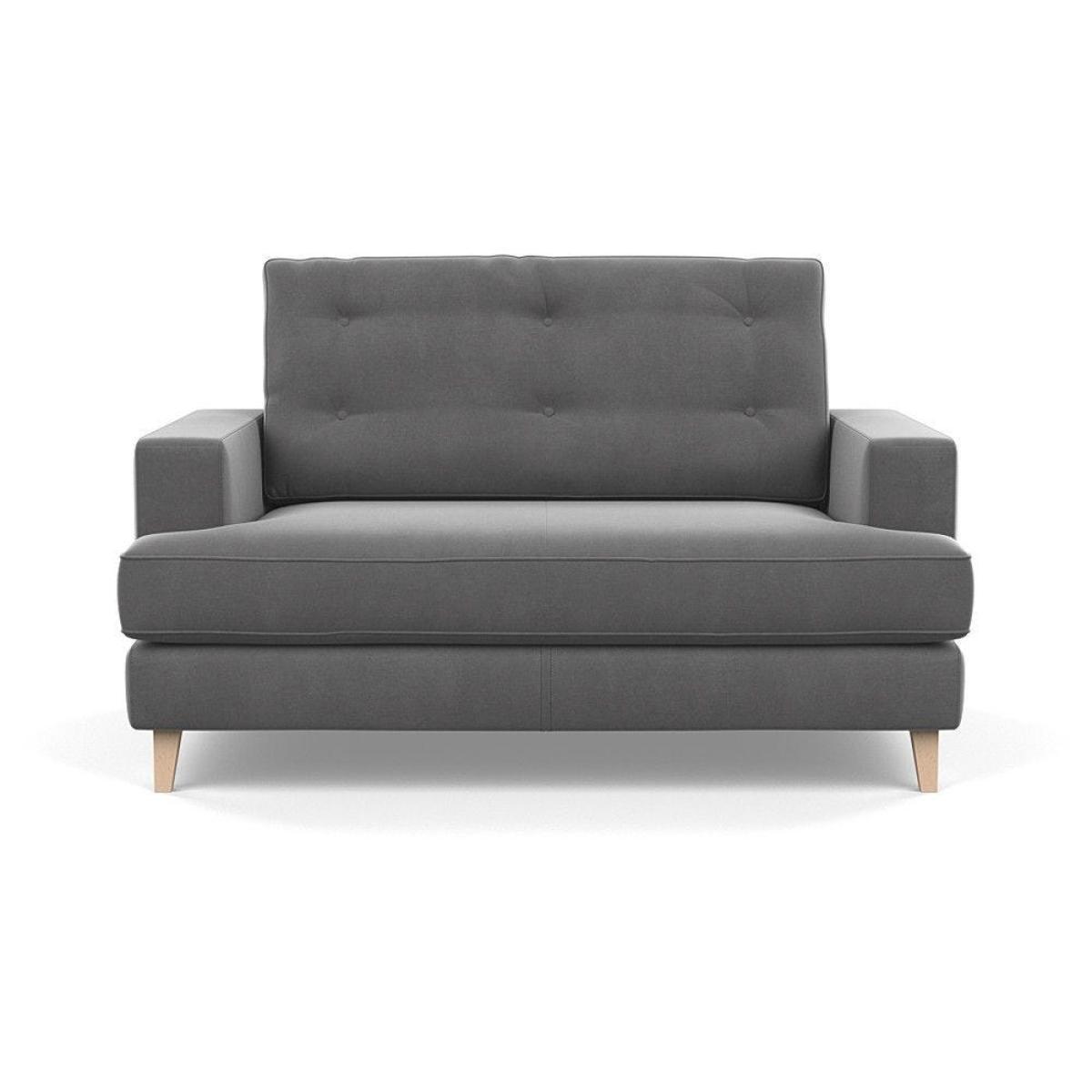 Heal's Mistral Loveseat Velvet Platinum Black Feet - Heal's UK Furniture – image 7