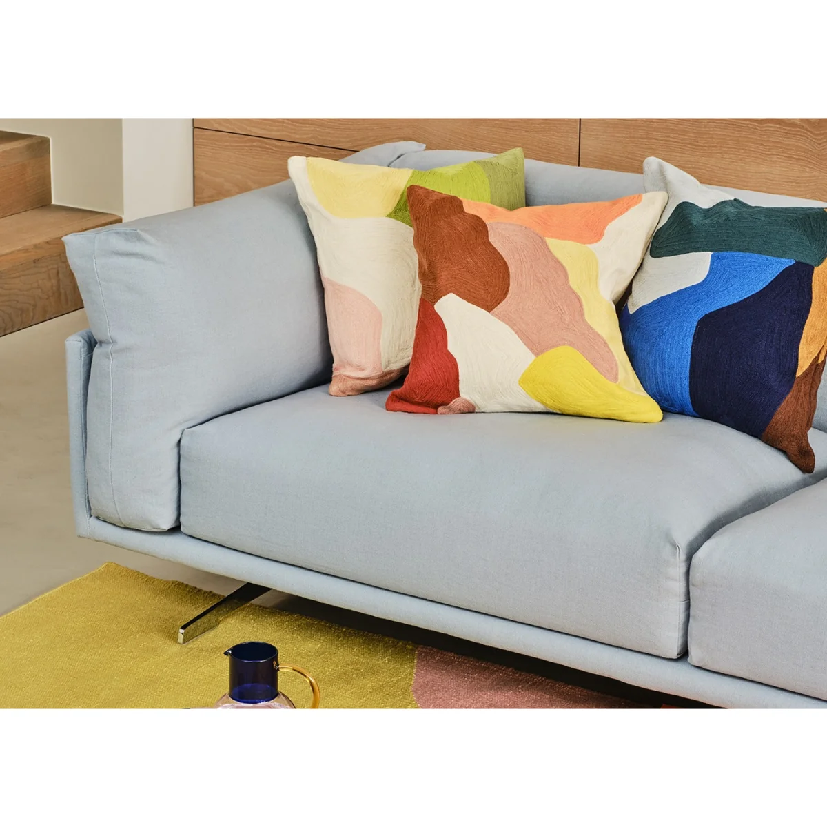 Heal's Novara Loveseat Cotton Velvet Teal Black Feet – image 3