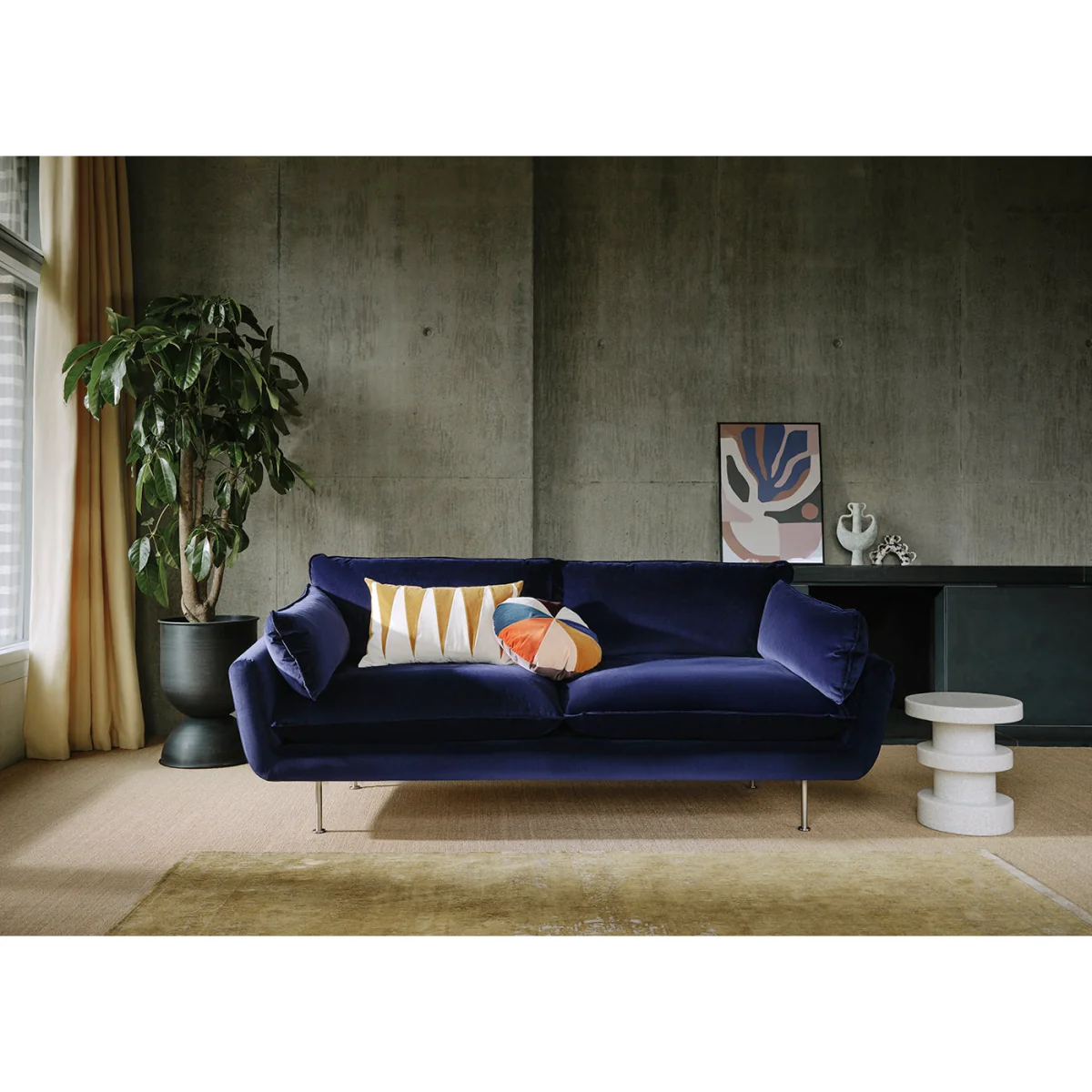 Heal's Allora Loveseat Loop Twill Ochre Stainless Steel Feet – image 2