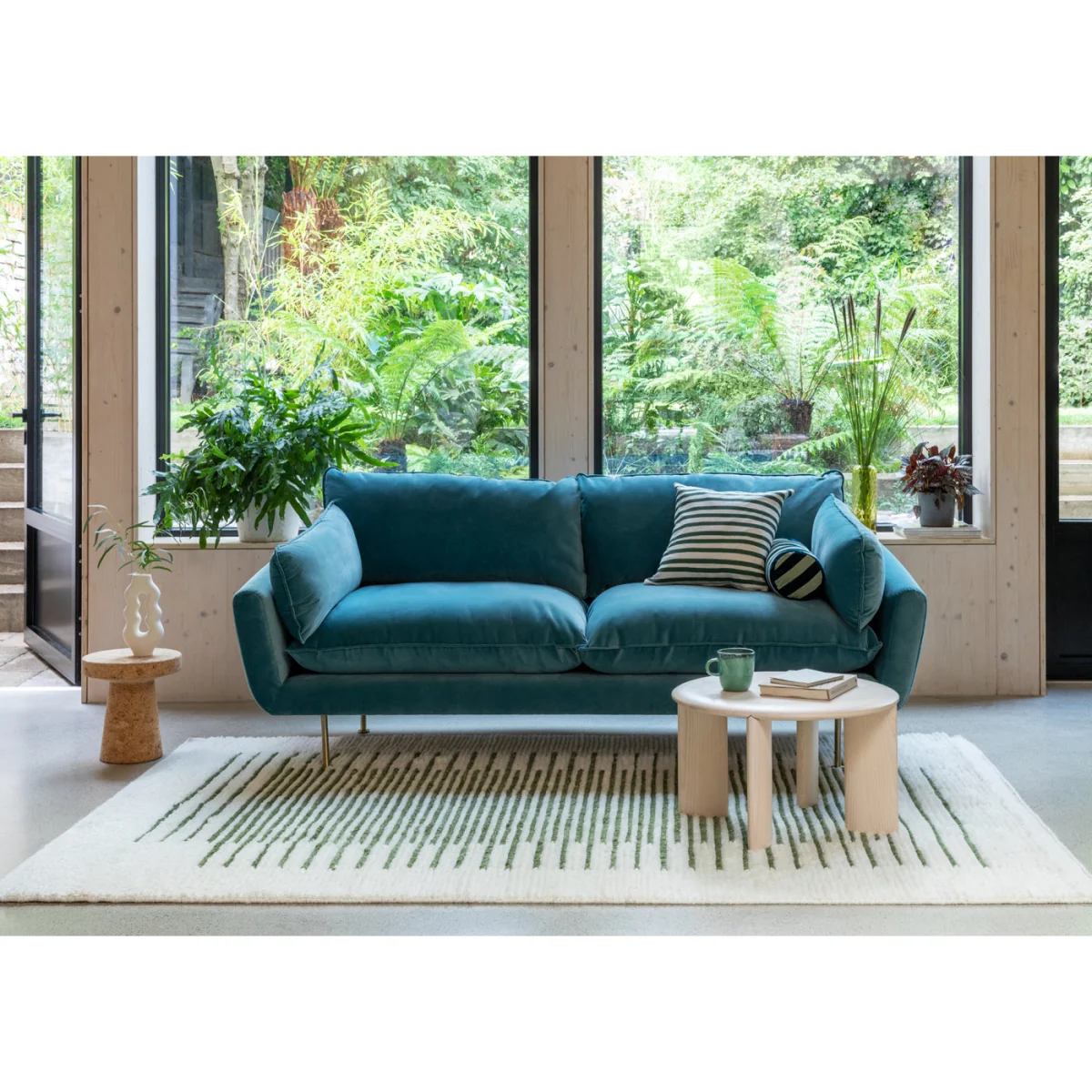 Heal's Allora Loveseat Loop Twill Ochre Stainless Steel Feet – image 4