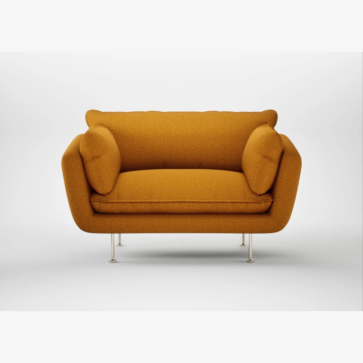 Heal's Allora Loveseat Loop Twill Ochre Stainless Steel Feet – image 1