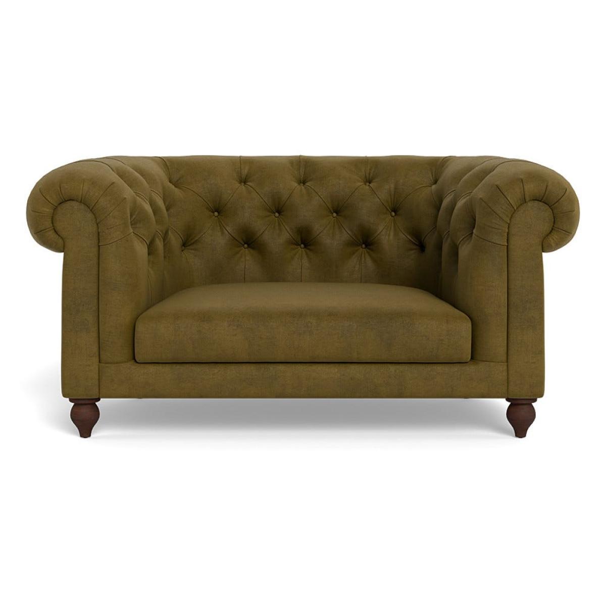 Heal's Fitzrovia Loveseat Smart Luxe Velvet Peridot Stained Oak Feet – image 2