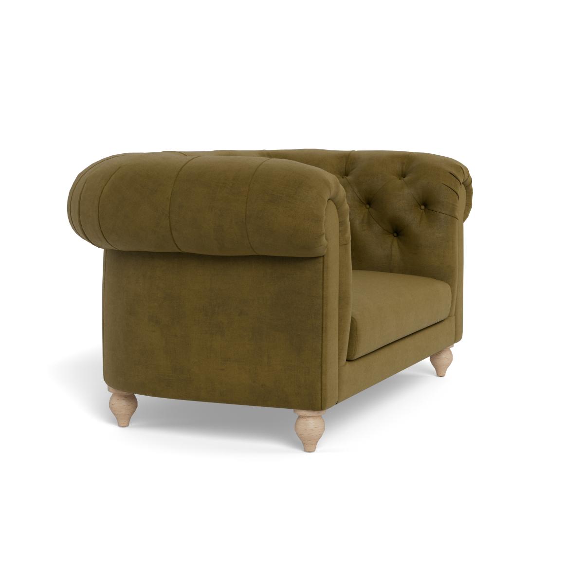 Heal's Fitzrovia Loveseat Smart Luxe Velvet Peridot Stained Oak Feet – image 3
