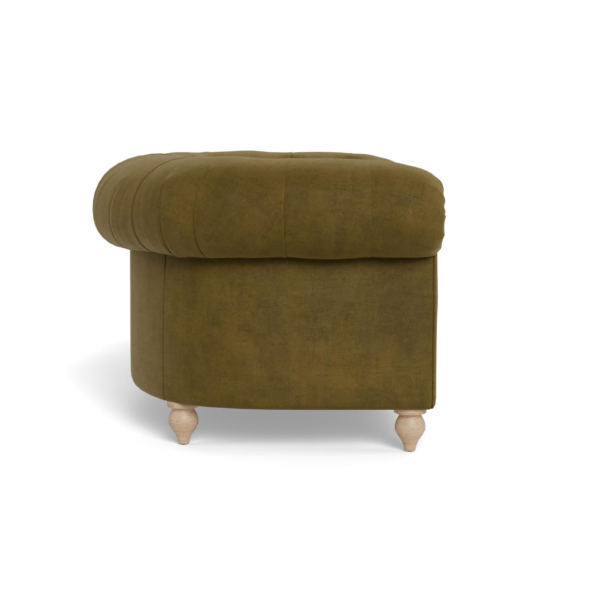 Heal's Fitzrovia Loveseat Smart Luxe Velvet Peridot Stained Oak Feet – image 4