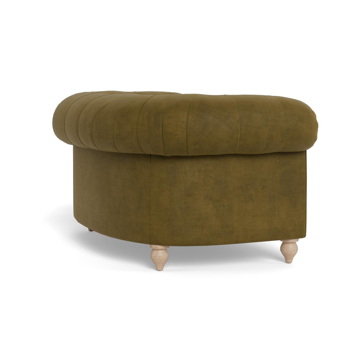 Heal's Fitzrovia Loveseat Smart Luxe Velvet Peridot Stained Oak Feet – image 5