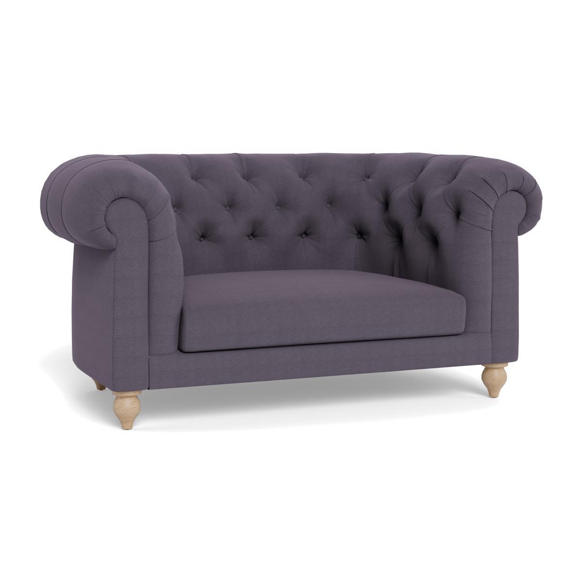 Heal's Fitzrovia Loveseat Linen Shadow Chestnut Stain Feet - Heal's UK Bedroom Furniture – image 1