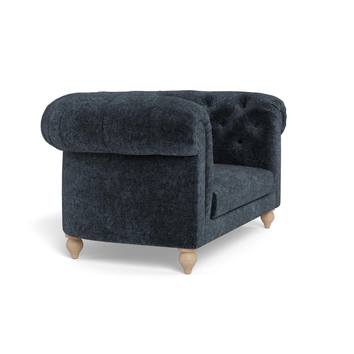 Heal's Fitzrovia Loveseat Boucle Velvet Space Black Feet – image 2