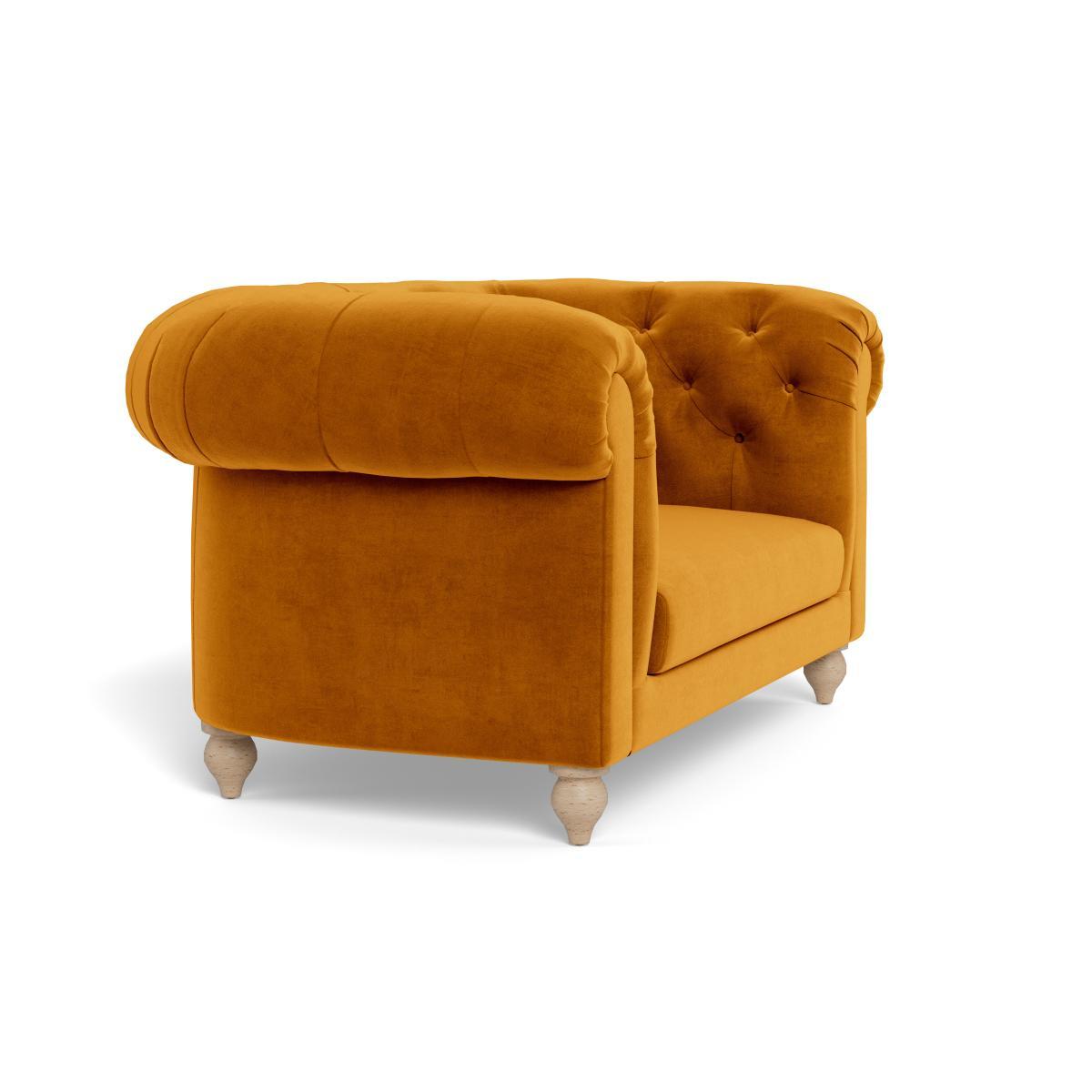 Heal's Fitzrovia Loveseat Smart Luxe Velvet Cognac Black Feet - Heal's UK Furniture – image 2