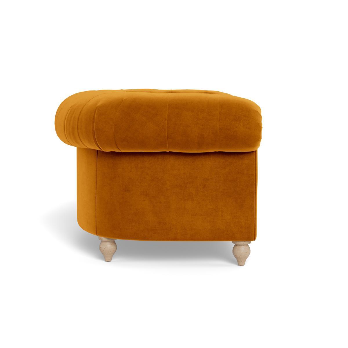 Heal's Fitzrovia Loveseat Smart Luxe Velvet Cognac Black Feet - Heal's UK Furniture – image 3