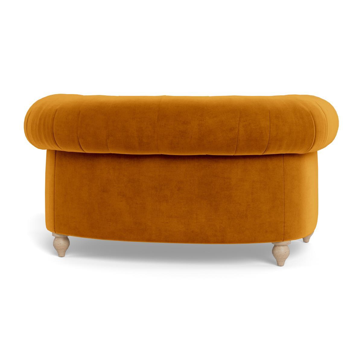 Heal's Fitzrovia Loveseat Smart Luxe Velvet Cognac Black Feet - Heal's UK Furniture – image 5