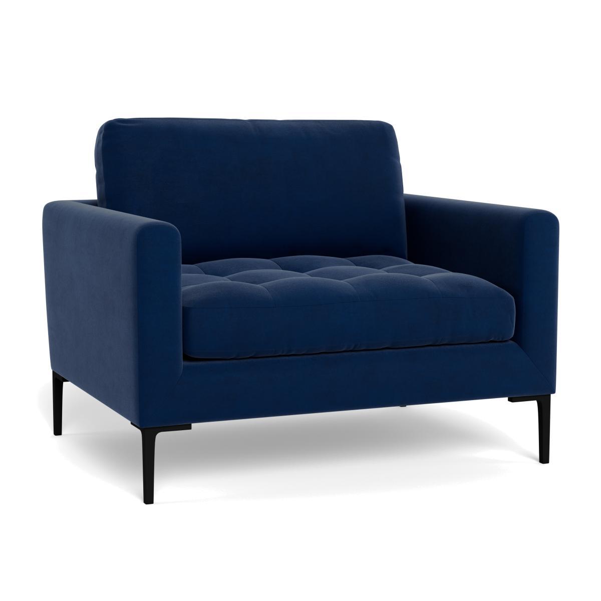 Heal's Eton Loveseat Velvet Midnight Brass Feet - Heal's UK Furniture – image 1