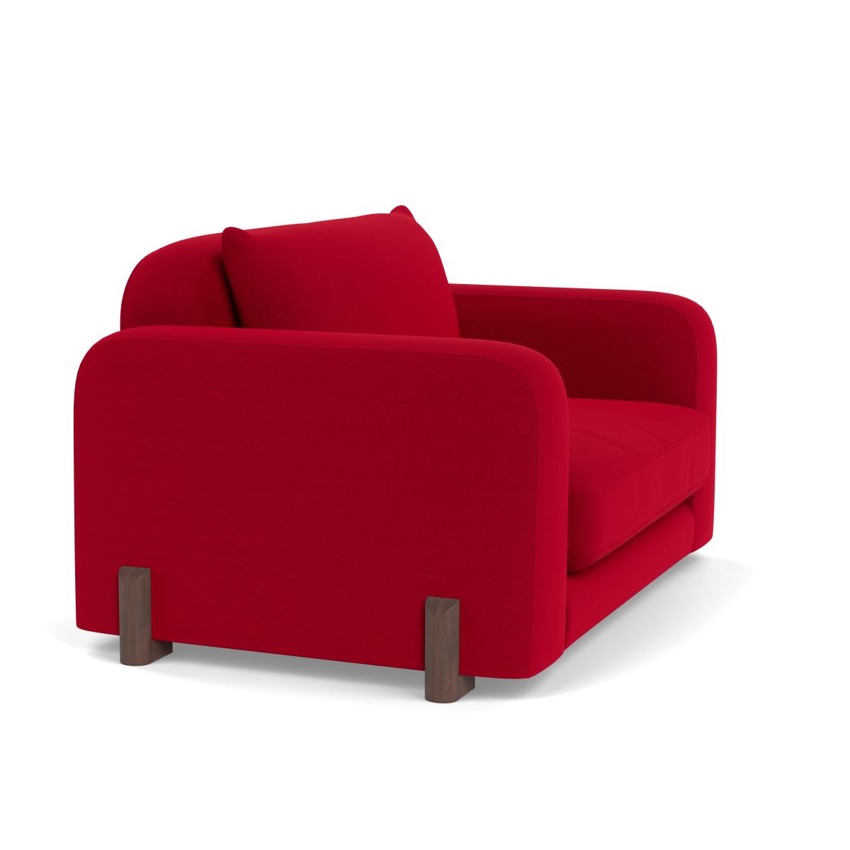 Heal's Nuvola Loveseat Melton Wool Red Oxide Walnut Stained Feet – image 2