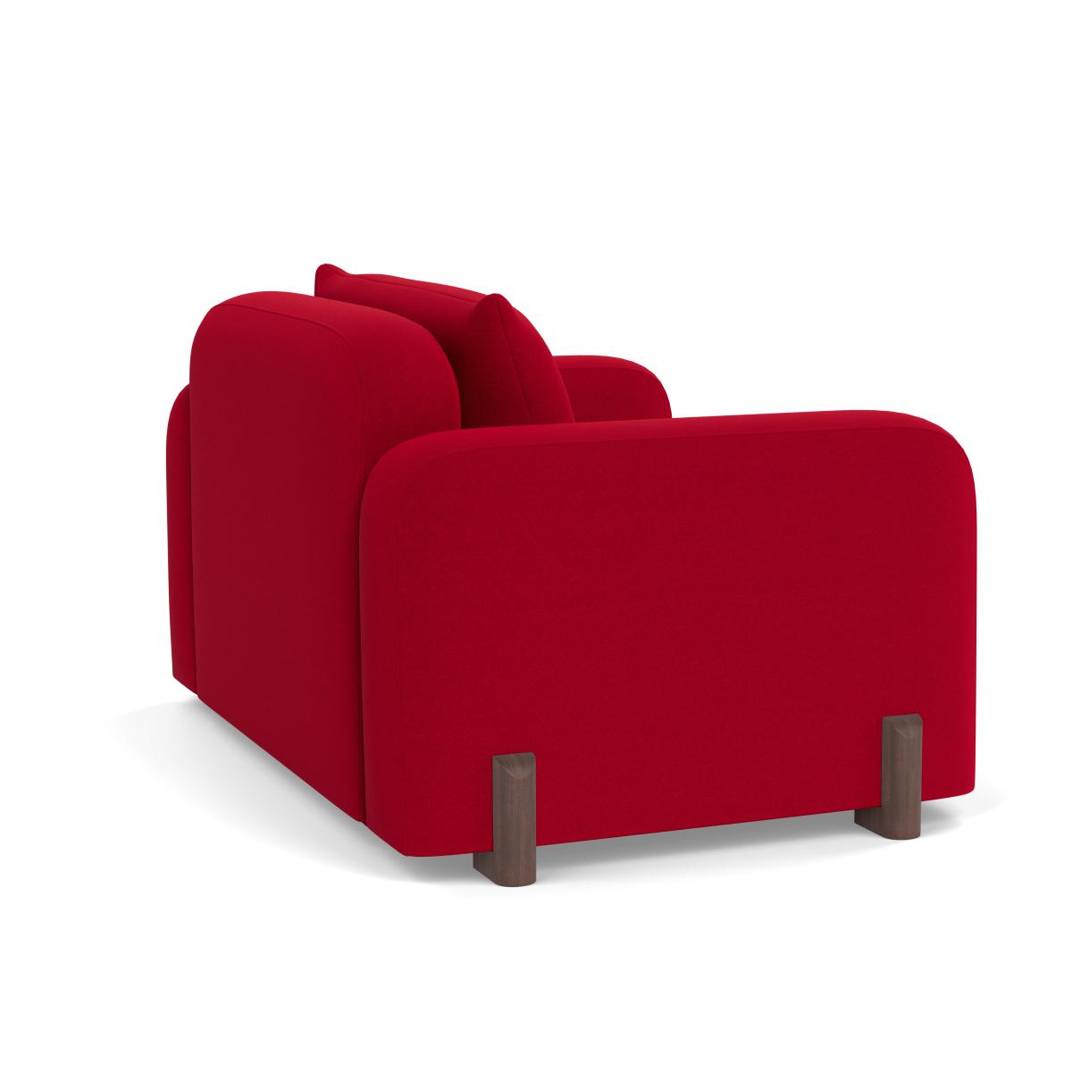 Heal's Nuvola Loveseat Melton Wool Red Oxide Walnut Stained Feet – image 4