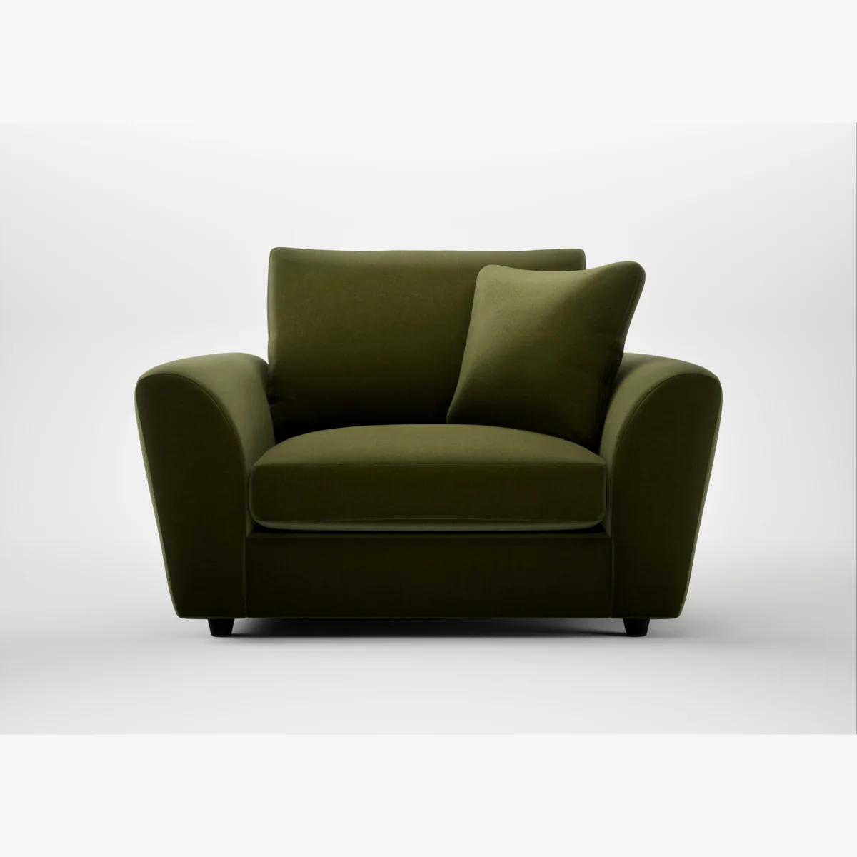Heal's Snooze Loveseat Cotton Velvet Evergreen Black Feet – image 1