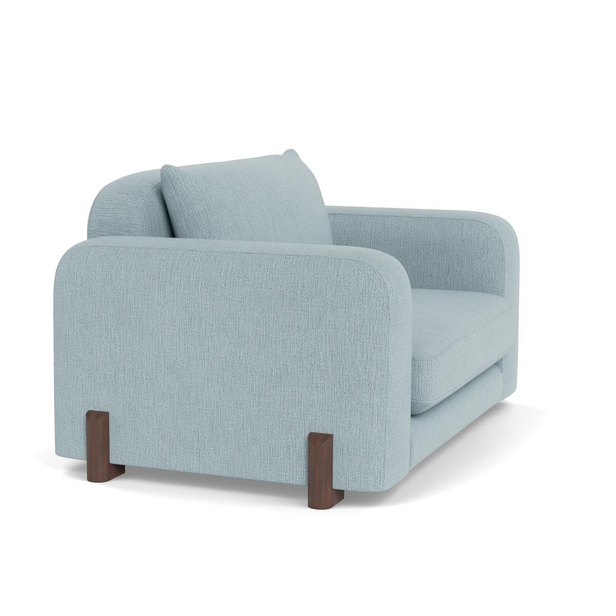 Heal's Nuvola Loveseat Smart Linen Duck Egg Walnut Stained Feet – image 2