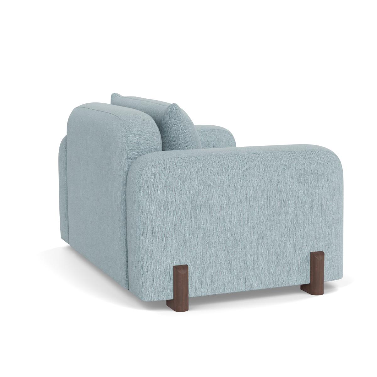 Heal's Nuvola Loveseat Smart Linen Duck Egg Walnut Stained Feet – image 4