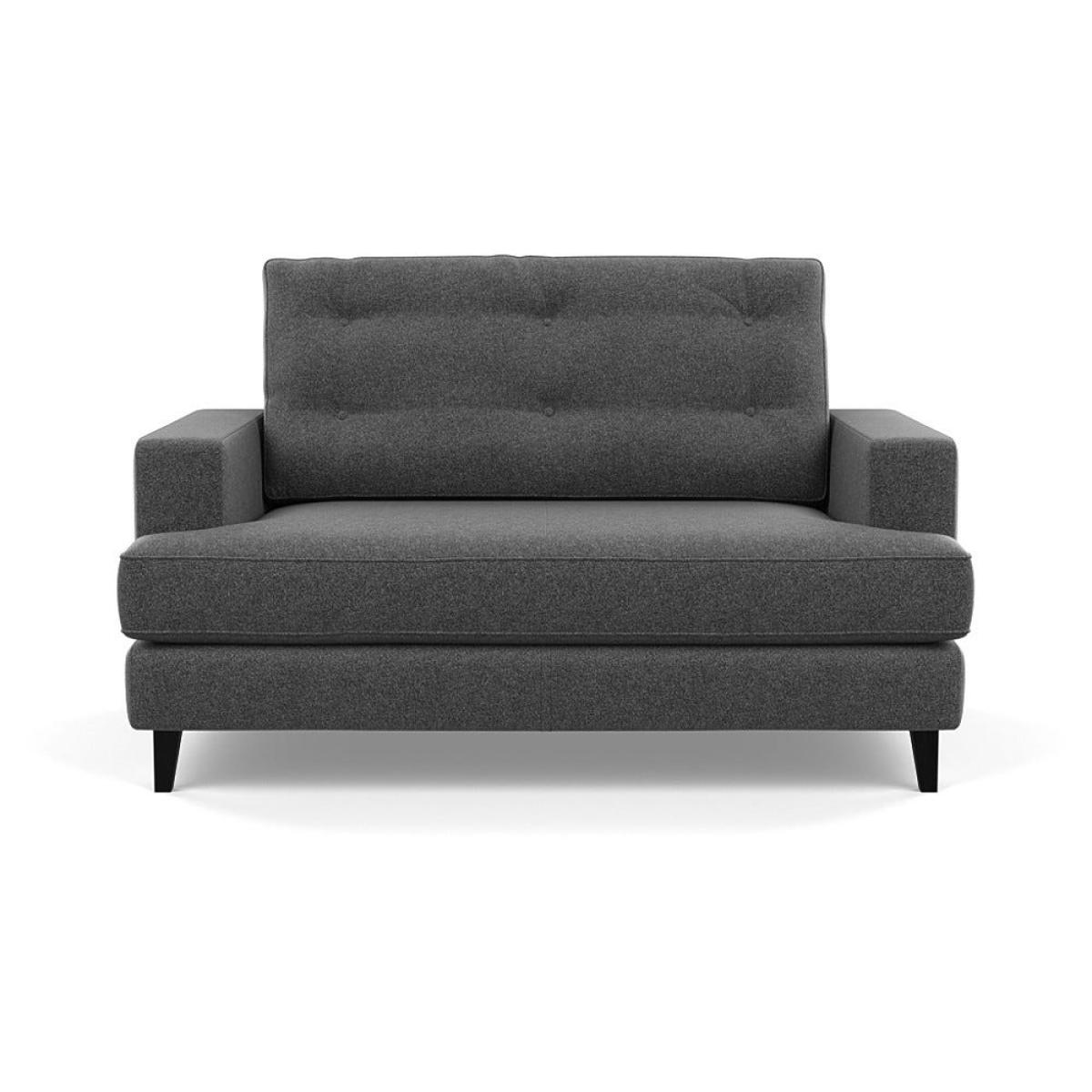 Heal's Mistral Loveseat Melton Wool Granite Black Feet – image 2