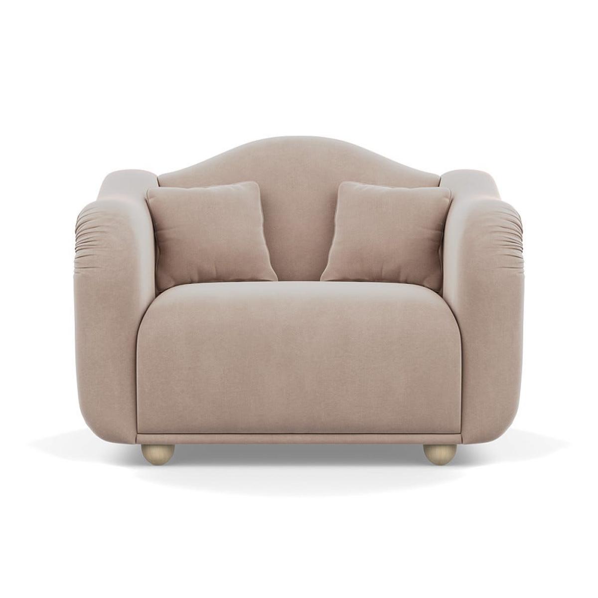 Heal's Tetbury Loveseat Smart Velvet Pebble Natural Beech Feet – image 2