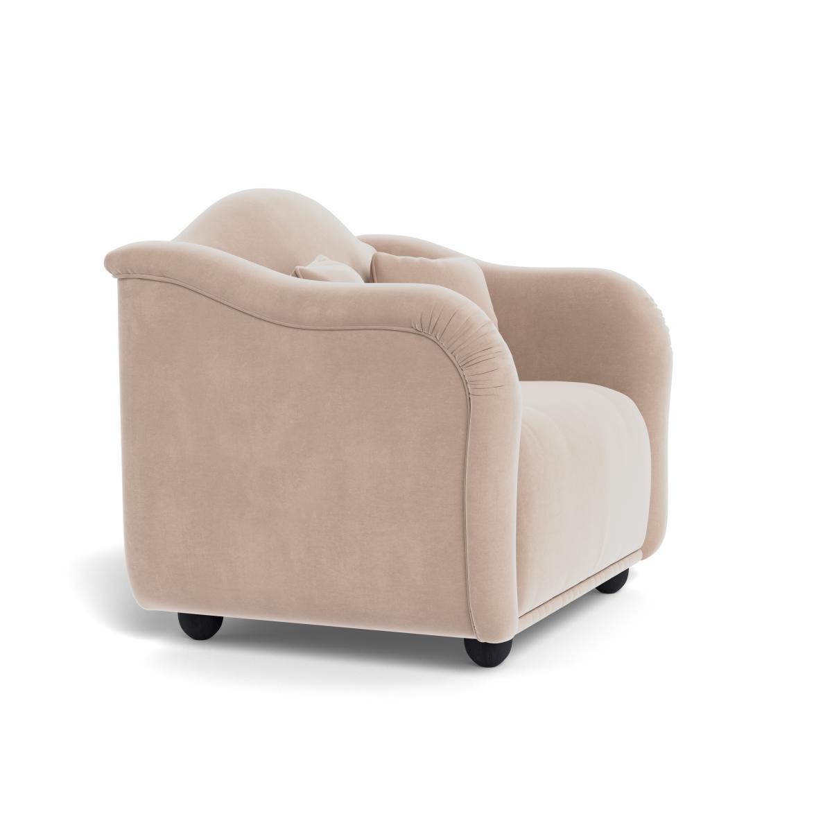 Heal's Tetbury Loveseat Smart Velvet Pebble Natural Beech Feet – image 3