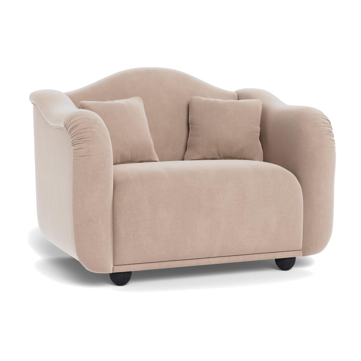 Heal's Tetbury Loveseat Smart Velvet Pebble Natural Beech Feet – image 1