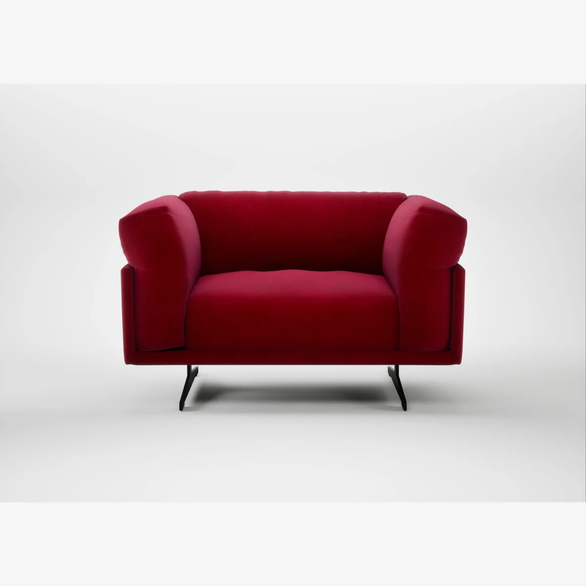 Heal's Novara Loveseat Smart Luxe Velvet Mulberry Black Feet – image 1