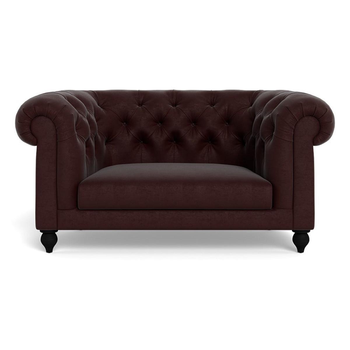 Heal's Fitzrovia Loveseat Smart Luxe Velvet Acorn Black Painted Oak Feet – image 2