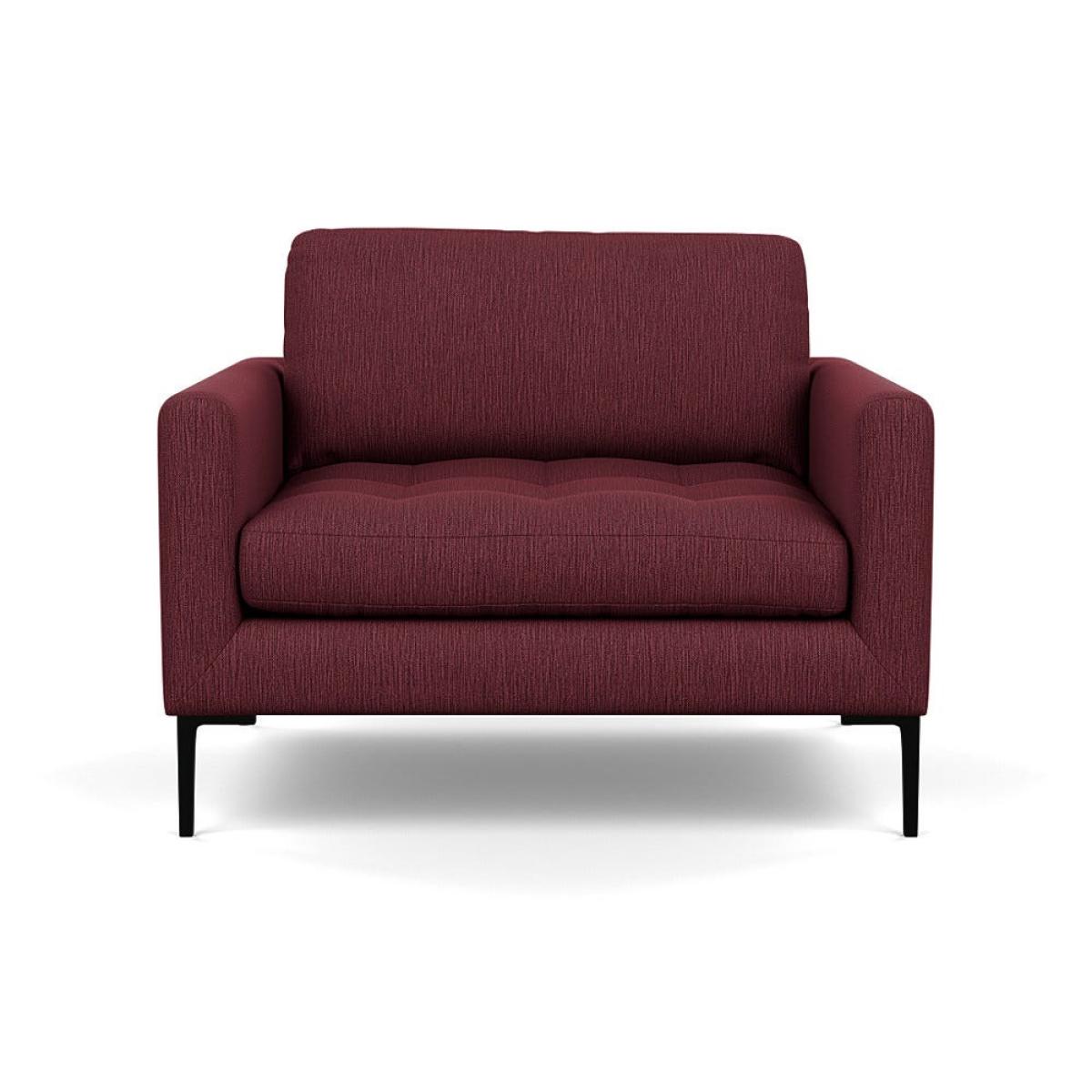 Heal's Eton Loveseat Smart Linen Mix Maroon Black Feet – image 2