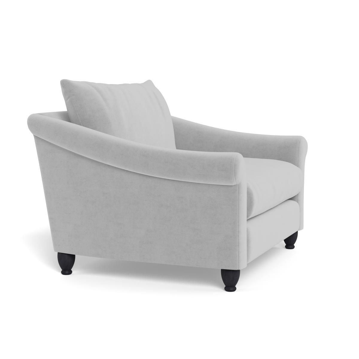 Heal's Devon Loveseat Velvet Platinum Dark Brown Stain Beech Feet - Heal's UK Furniture – image 2