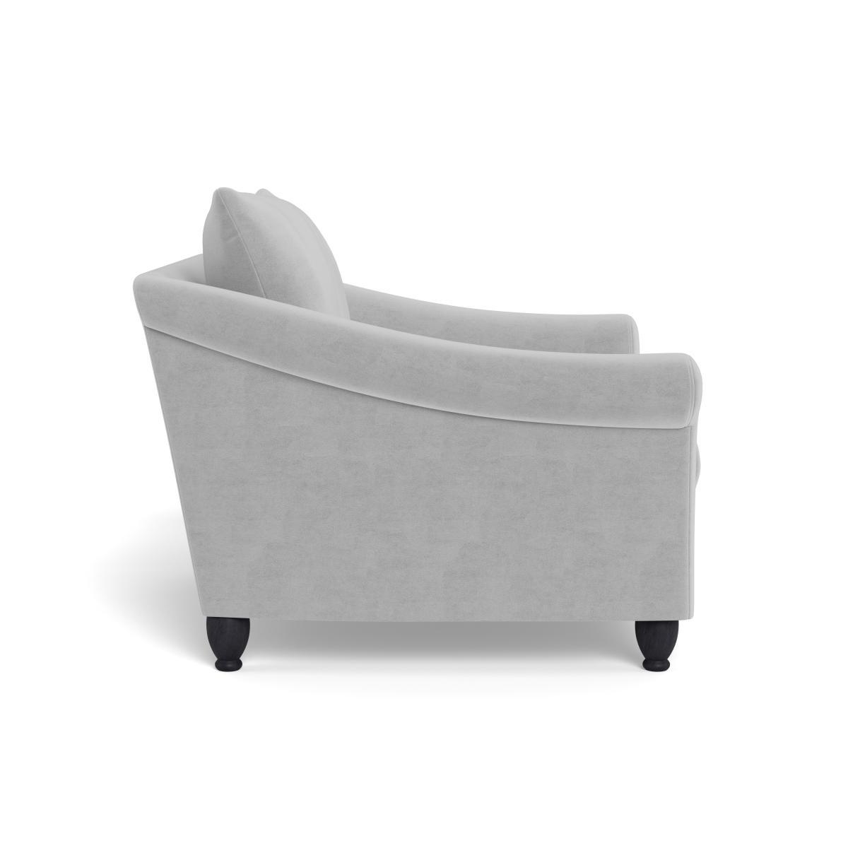 Heal's Devon Loveseat Velvet Platinum Dark Brown Stain Beech Feet - Heal's UK Furniture – image 3