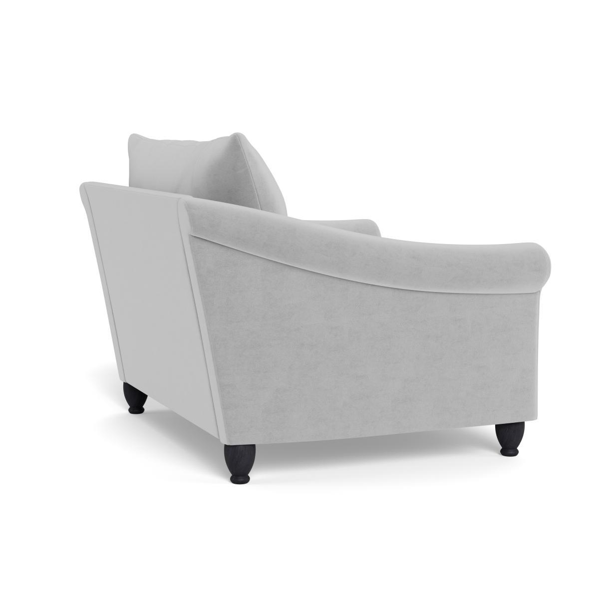 Heal's Devon Loveseat Velvet Platinum Dark Brown Stain Beech Feet - Heal's UK Furniture – image 4